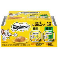 Temptations Food for Cats, Tasty Chicken Entree/Seafood Medley Flavor, Pate in Gravy - 12 Each