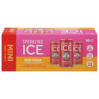 Sparkling Ice Sparkling Water, Zero Sugar, Fruit Punch, Mini - 10 Each
