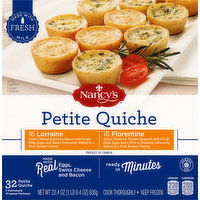 Nancy's Petite Quiche, Lorraine, Florentine, 32 Each