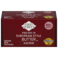 First Street Butter, Salted, Premium, European-Style - 4 Each