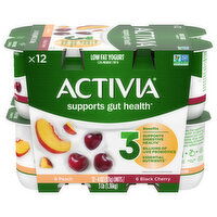 Activia Yogurt, Low Fat, Black Cherry/Peach - 12 Each