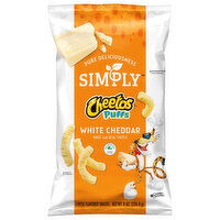 Simply Cheese Flavored Snacks, White Cheddar, Puffs, 8 Ounce