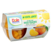 Dole Diced Peaches, Yellow Cling - 4 Each