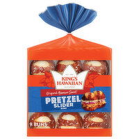 King's Hawaiian Pretzel Pre-Sliced Slider Buns, 9 Count - 9 Each