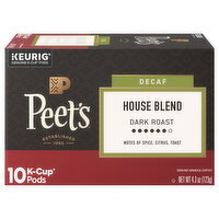 Peet's K-Cup Pods Decaf Ground Dark Roast House Blend Coffee