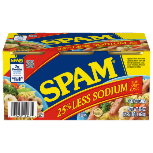 Spam with Less Sodium 6/12 oz