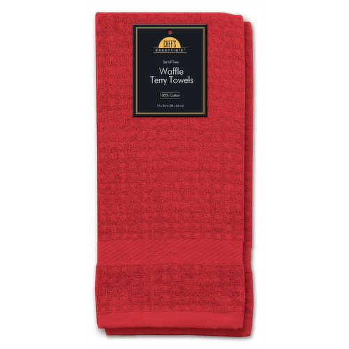 Red Waffle Terry Dishtowel