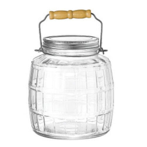 1 Gallon Barrel Jar w/ Brushed Metal Lid