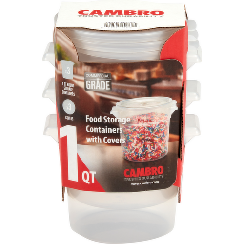 Cambro Round Food Container with lid 1 qt