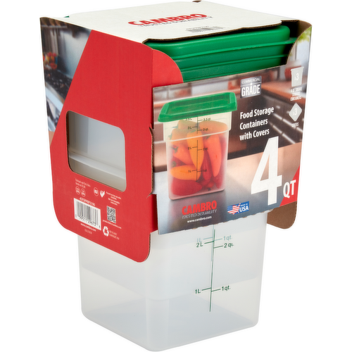 Cambro Square Food Container with Lid 4 qt