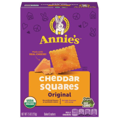 Annie's Cheddar Squares Original Baked Crackers