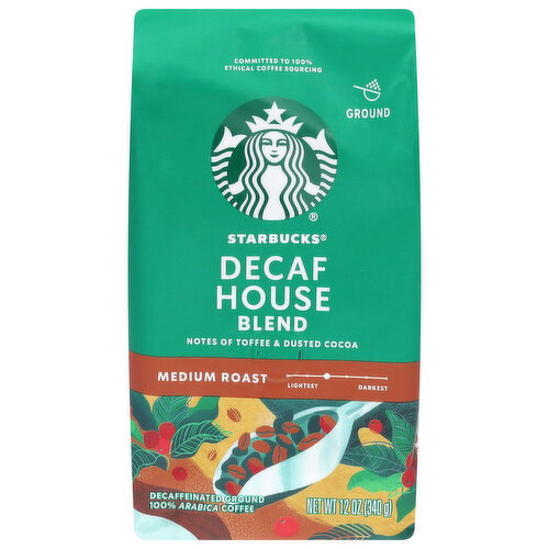 Starbucks 100% Arabica Ground Decaf Medium Roast House Blend Coffee