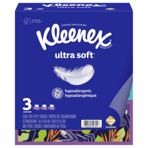 Kleenex Tissues, 3-Ply