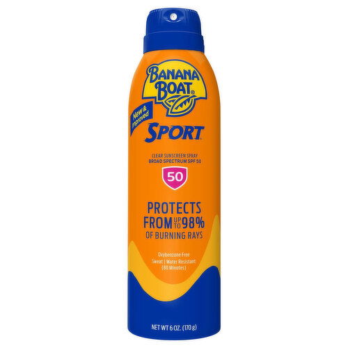 Banana Boat Sunscreen Spray, Clear, Broad Spectrum SPF 50