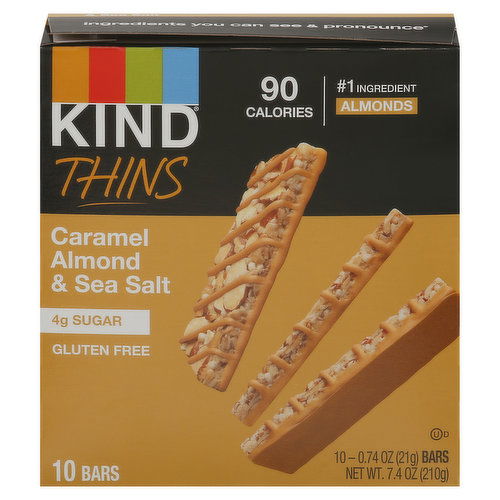 Kind Bars, Gluten Free, Caramel Almond & Sea Salt, Thins