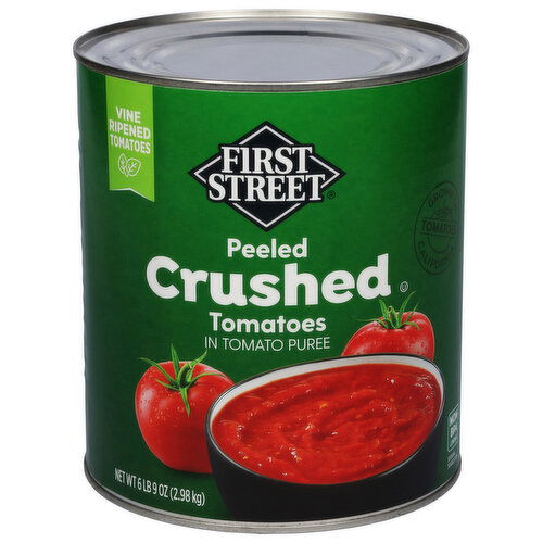 First Street Tomatoes, Crushed, Peeled