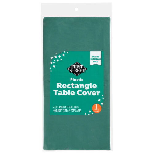 First Street Green Plastic Rectangle 54 Inch x 108 Inch Table Cover