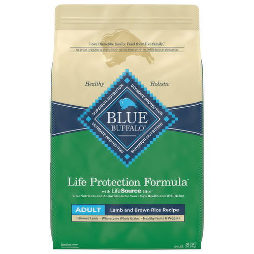 Blue Buffalo Food for Dogs, Natural, Lamb and Brown Rice Recipe, Adult