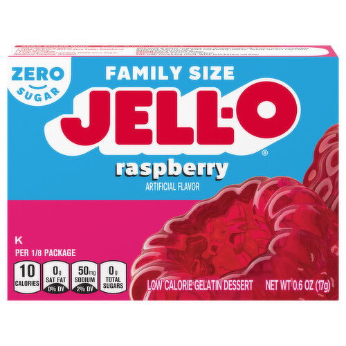 Jell-O Zero Sugar Low Calorie Raspberry Gelatin Dessert