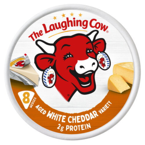 The Laughing Cow Creamy White Cheddar Variety Spreadable Cheese Wedges, 5.4 oz Box (8 Count) Image 1 of 7