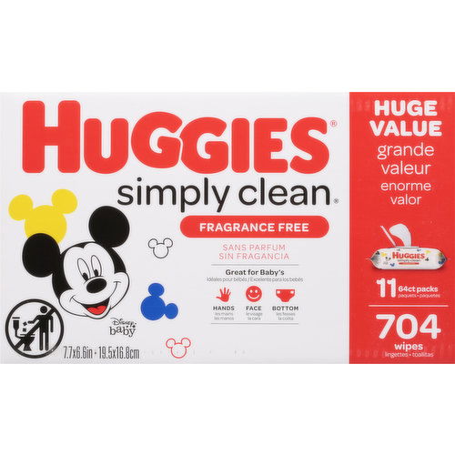 Huggies Wipes, Fragrance Free