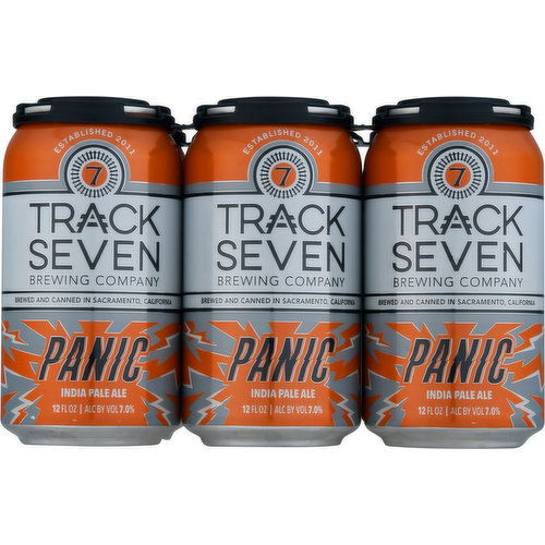 Track Seven Brewing Company Beer, India Pale Ale, Panic, 6 Pack