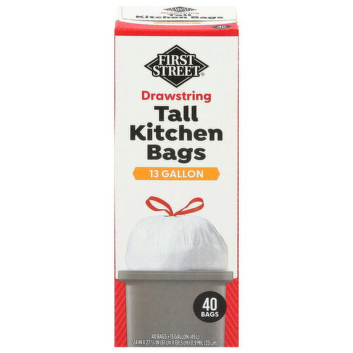 First Street 13 Gallon Tall Kitchen Drawstring Bags