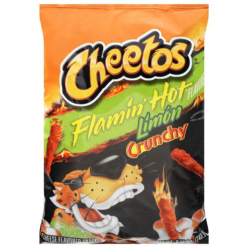 Cheetos Cheese Flavored Snack, Flamin' Hot, Limon, Crunchy