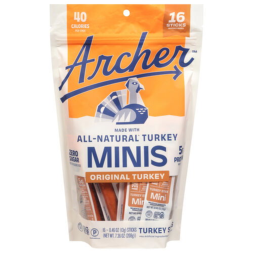 Archer Zero Sugar Original Turkey Minis Turkey Sticks