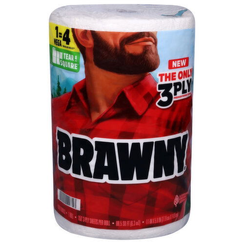 Brawny White 3 Ply Premium Mega Rolls Paper Towels