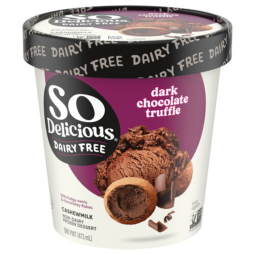 So Delicious Dairy Free Vegan Dark Chocolate Truffle Cashew Milk Frozen Dessert