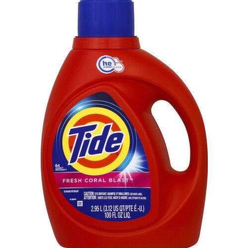 Tide Detergent, HE Turbo Clean, Fresh Coral Blast