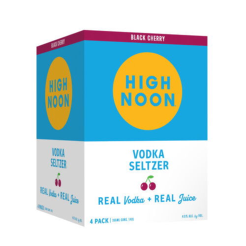 High Noon Black Cherry Vodka Hard Seltzer 355ml 4 Pack