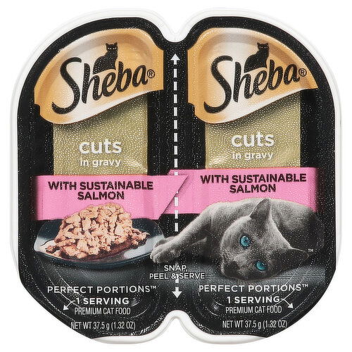 Sheba Cat Food, Premium, Gourmet Salmon Entree, Cuts in Gravy