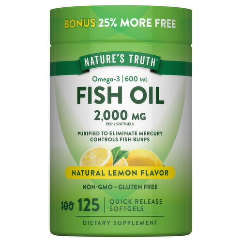 Nature's Truth Natural Lemon Flavor Fish Oil 2,000 mg Image 1 of 9