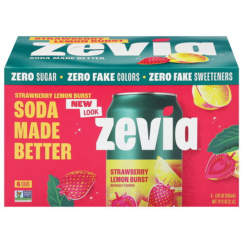Zevia 6pk Crmy Strawberry Lemon Burst