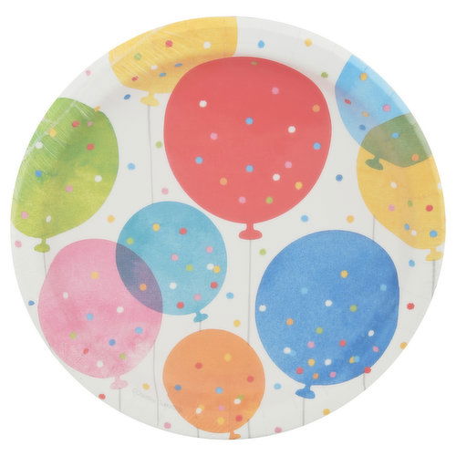 Celebrations Plates, Balloons, 6.875 Inch