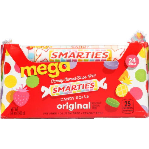 Smarties Candy Rolls, Original, Mega