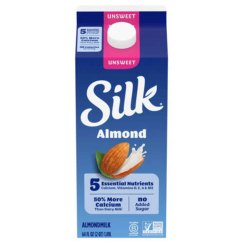Silk Unsweet Dairy Free Vegan Almond Milk