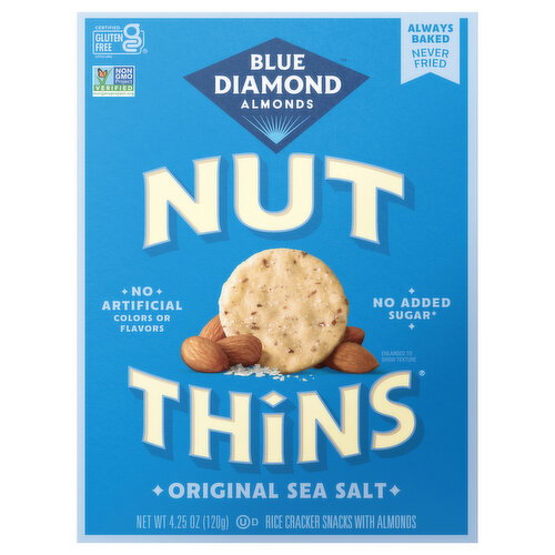 Blue Diamond Original Sea Salt Rice Cracker Snacks with Almonds