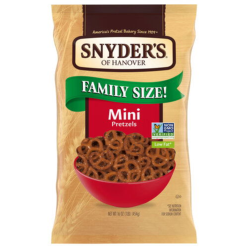 Snyder's of Hanover Low Fat Mini Pretzels Family Size