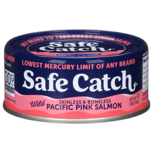 Safe Catch Salmon, Pacific Pink, Skinless & Boneless, Wild