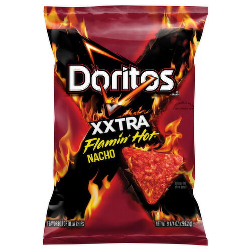 Doritos Tortilla Chips, Flavored, Flamin' Hot Nacho, Xxtra Image 1 of 4