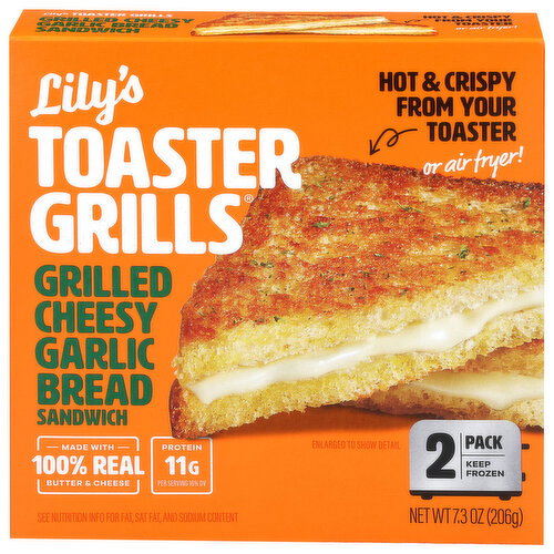 Lily's Toaster Grills Grilled Cheesy Garlic Bread Sandwich Image 1 of 6
