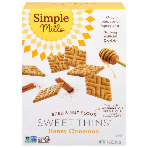 Simple Mills Sweet Thins, Seed & Nut Flour, Honey Cinnamon