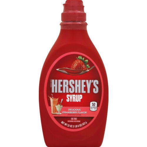 Hershey's Syrup, Fat Free, Delicious Strawberry Flavor