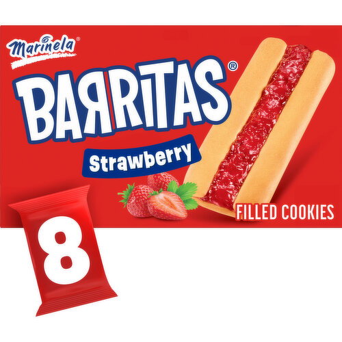 Marinela Strawberry Filled Cookies, 8 packs, 15.52 oz Image 1 of 11