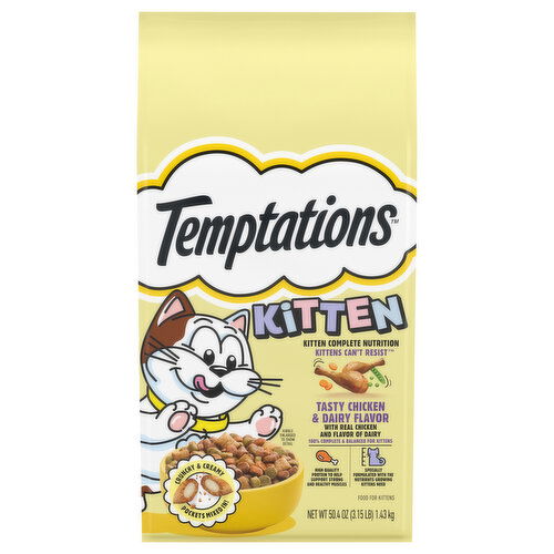 Temptations Kitten Tasty Chicken & Dairy Flavor Food for Kittens
