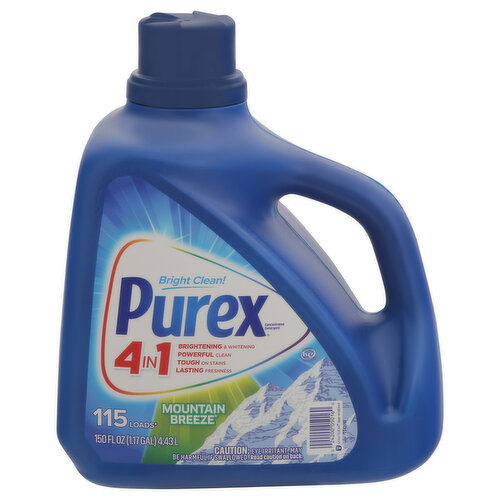 Purex Detergent, Mountain Breeze, Concentrated, 4 in 1