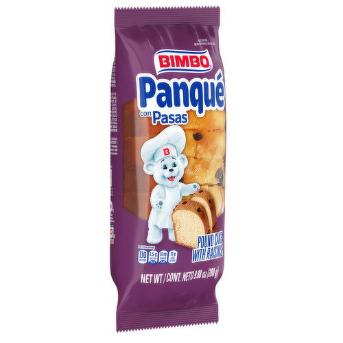 Bimbo Plain Pound Cake with Raisins, 9.88 oz